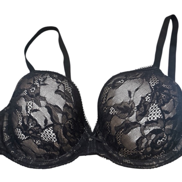 Wacoal 853201 Lace Finesse Underwire T-Shirt Bra Black/Toast Size 34C - Picture 3 of 4